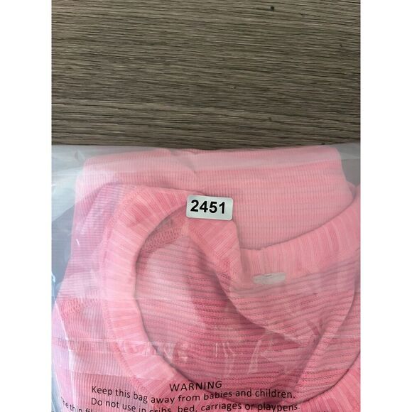 Lululemon Swiftly Tech Long Sleeve Thumb Hole Pink Striped Women's 6 Running - Picture 12 of 12